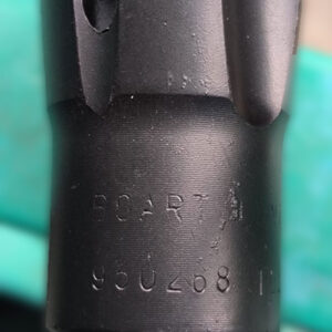 Broca conica Boart Longyear Serie 11 de 34-41mm vista desde la base, mostrando faldon y part number